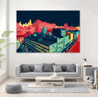 Meatpacking District by Night by Remko Heemskerk on GIANT ART - red digital painting