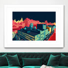 Meatpacking District by Night by Remko Heemskerk on GIANT ART - red digital painting