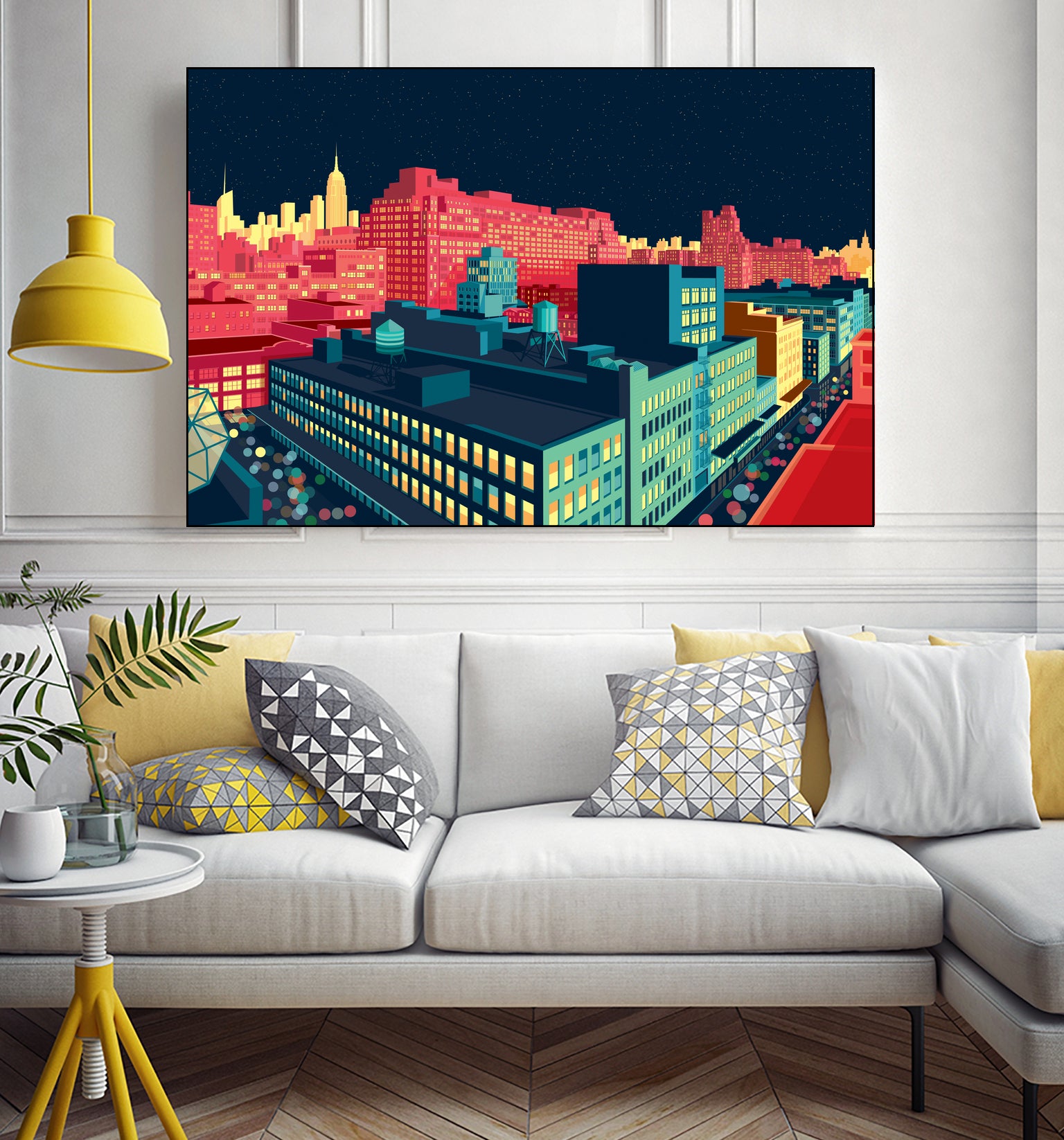 Meatpacking District by Night by Remko Heemskerk on GIANT ART - red digital painting