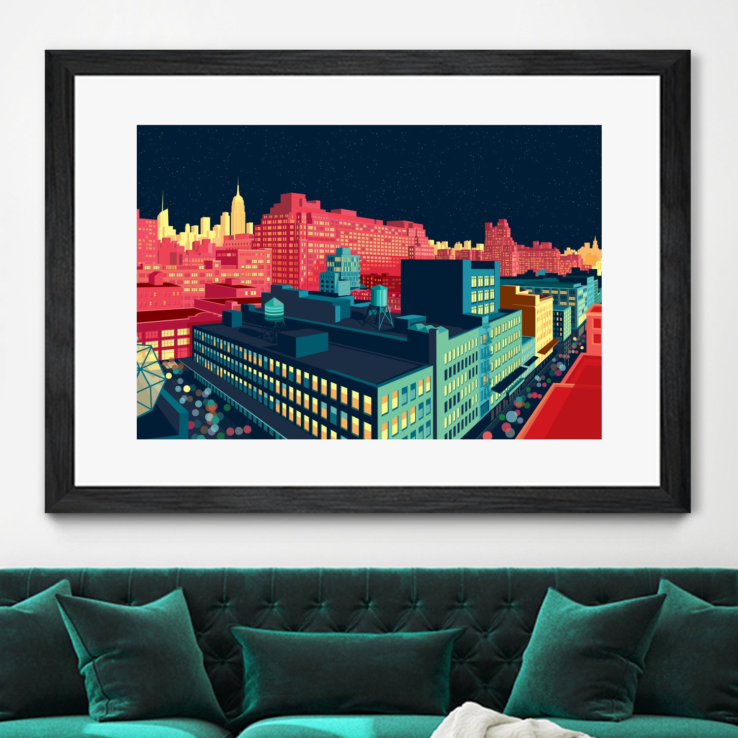 Meatpacking District by Night by Remko Heemskerk on GIANT ART - red digital painting