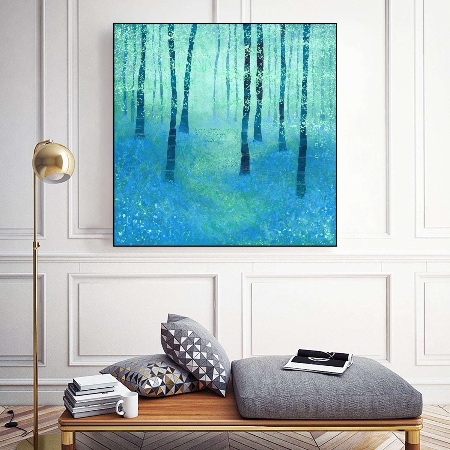 Bluebells, Challock by Nic Squirrell on GIANT ART - green digital painting