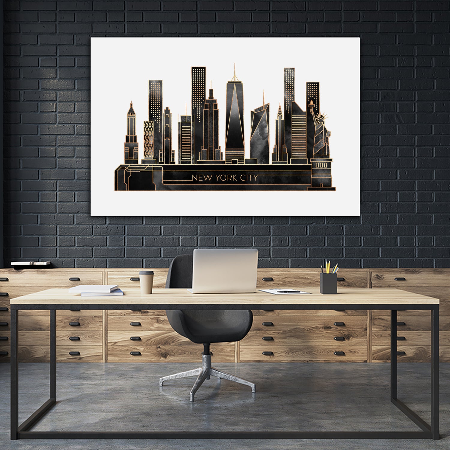 NYC - Black by Elisabeth Fredriksson on GIANT ART - black digital painting