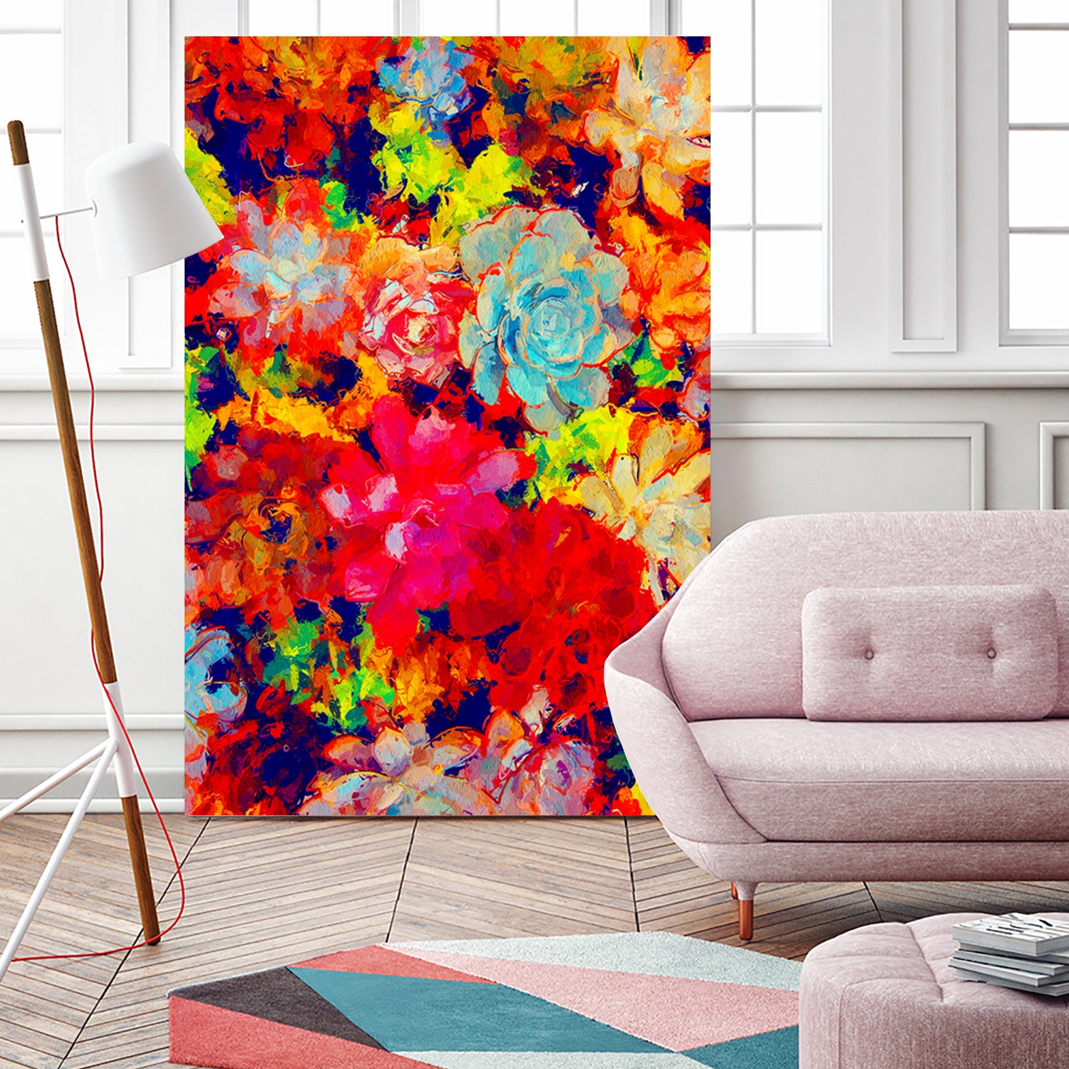 Emaline Floral and Succulents by Lisa Raymond on GIANT ART - red digital painting