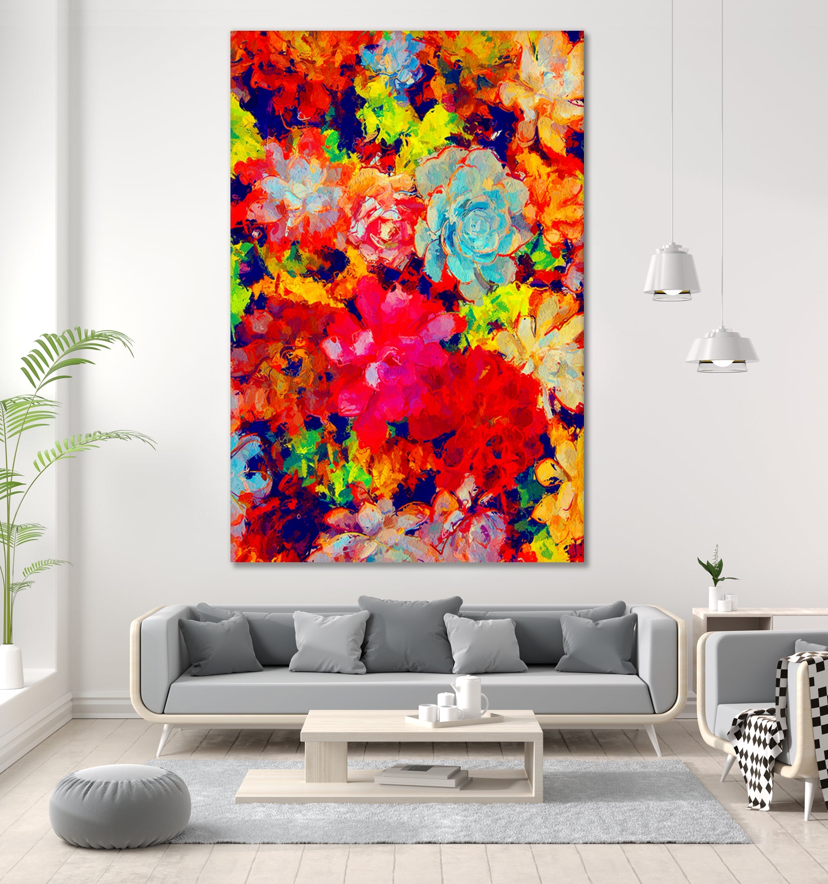 Emaline Floral and Succulents by Lisa Raymond on GIANT ART - red digital painting