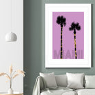 Graphic Art PALM TREES MIAMI | pink by Melanie Viola on GIANT ART - pink vector illustration