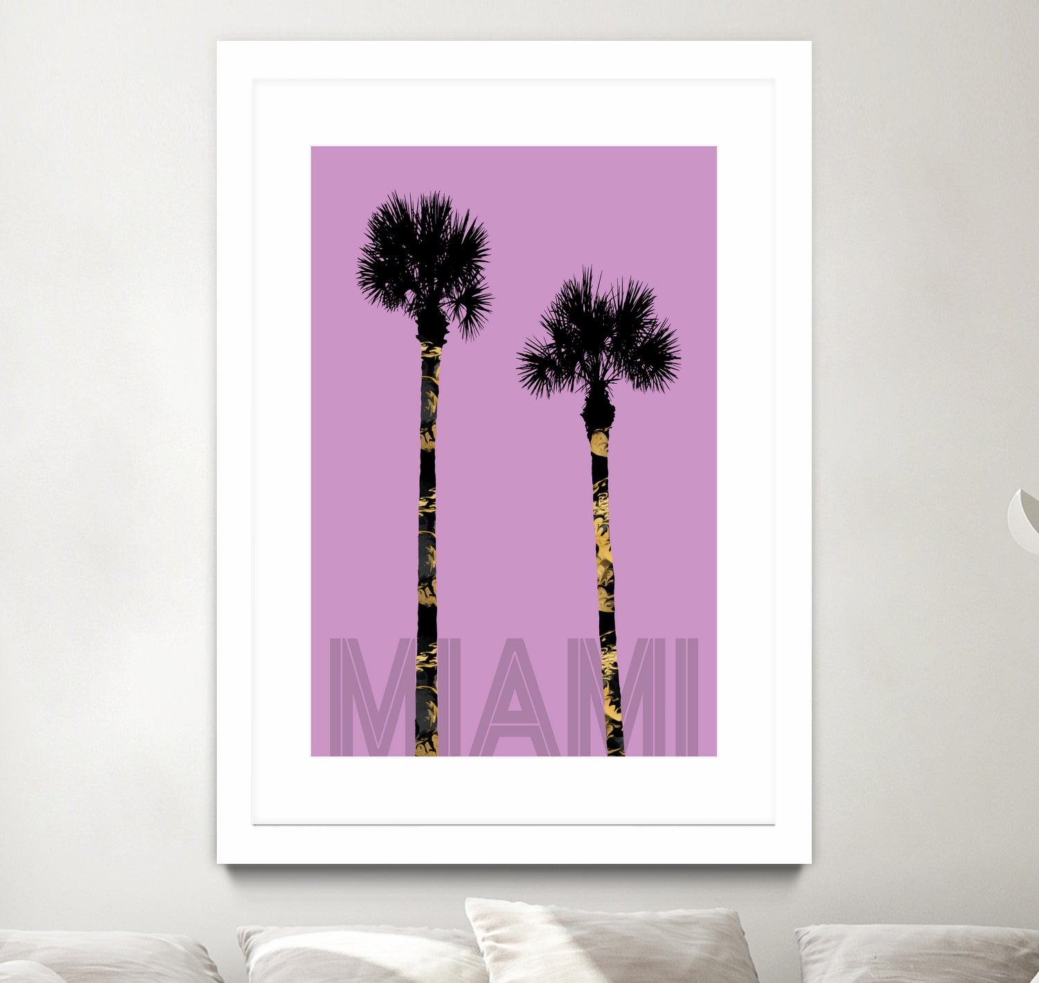 Graphic Art PALM TREES MIAMI | pink by Melanie Viola on GIANT ART - pink vector illustration