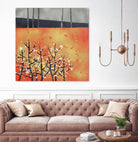 Blackthorn Blossom Landscape by Nic Squirrell on GIANT ART - orange digital painting