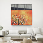 Blackthorn Blossom Landscape by Nic Squirrell on GIANT ART - orange digital painting