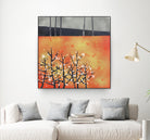 Blackthorn Blossom Landscape by Nic Squirrell on GIANT ART - orange digital painting