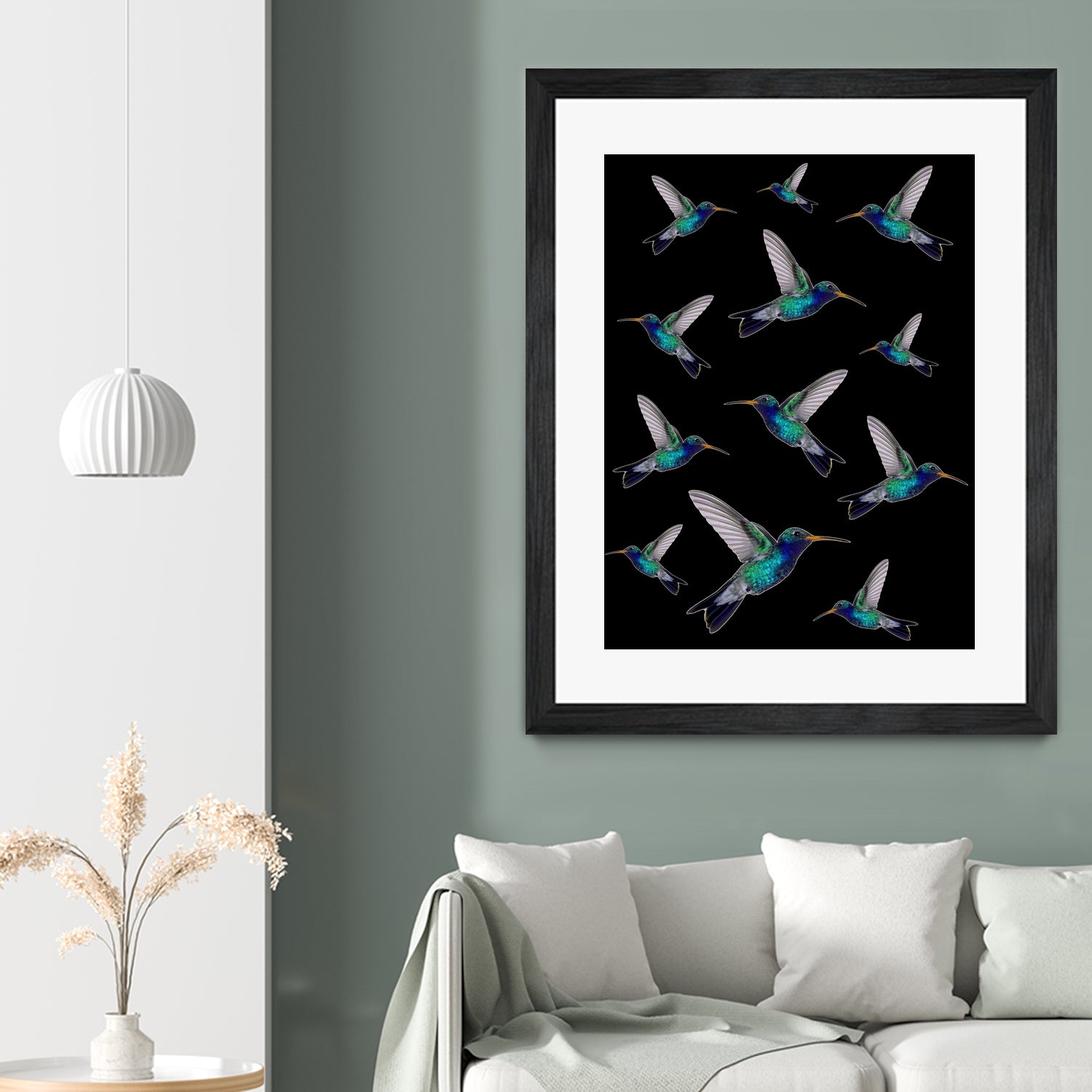 hummingbird pattern by Kiki Castel on GIANT ART - green vector illustration