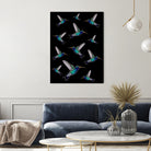 hummingbird pattern by Kiki Castel on GIANT ART - green vector illustration