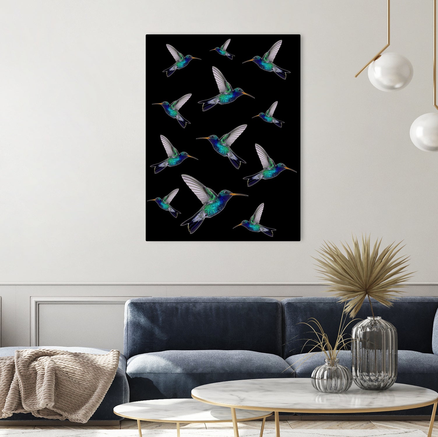 hummingbird pattern by Kiki Castel on GIANT ART - green vector illustration