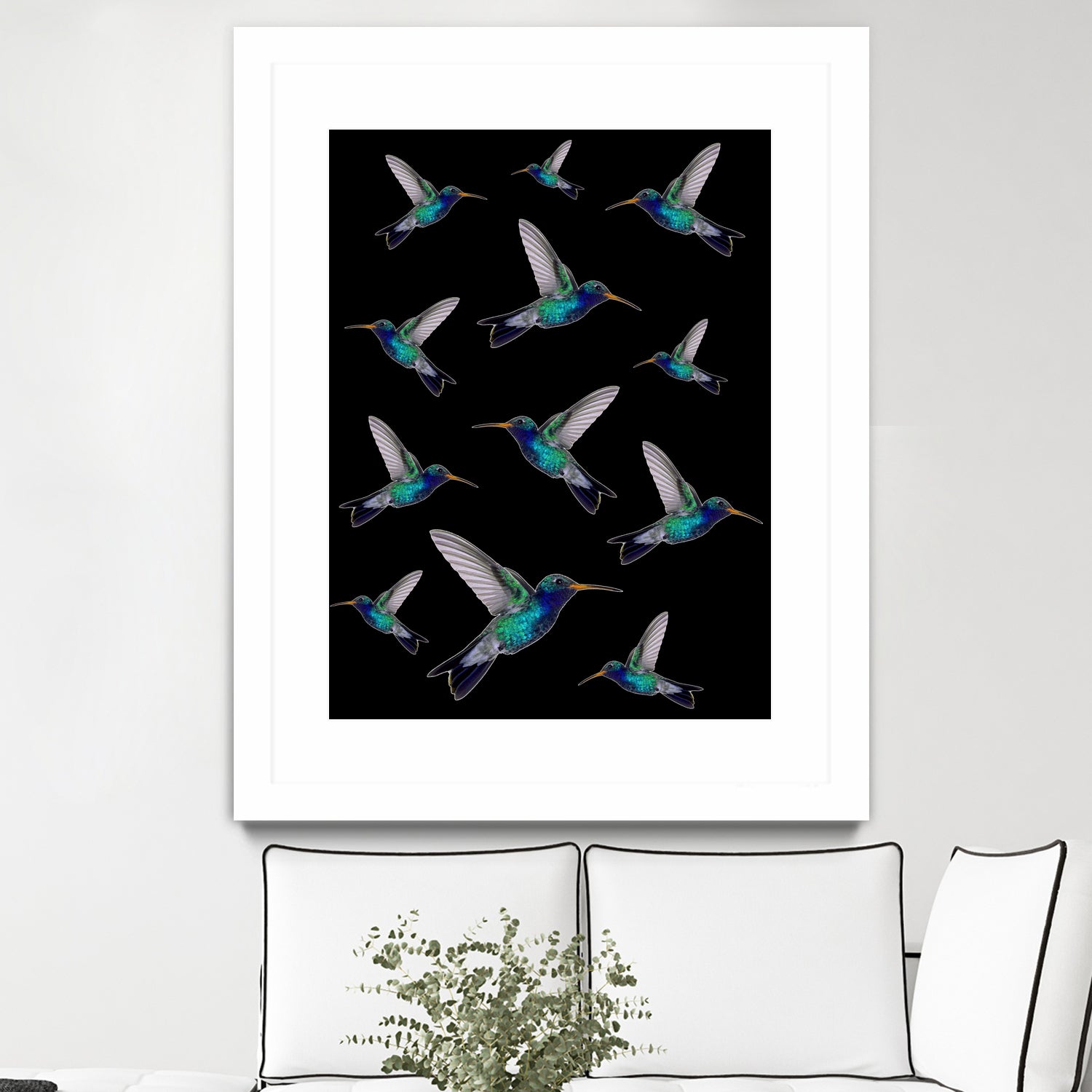 hummingbird pattern by Kiki Castel on GIANT ART - green vector illustration