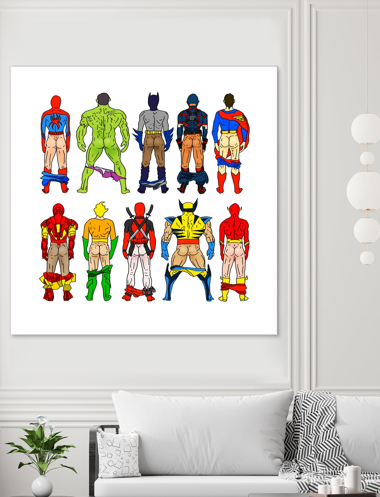 Super Hero Butts by Winston Chiu on GIANT ART - white digital drawing