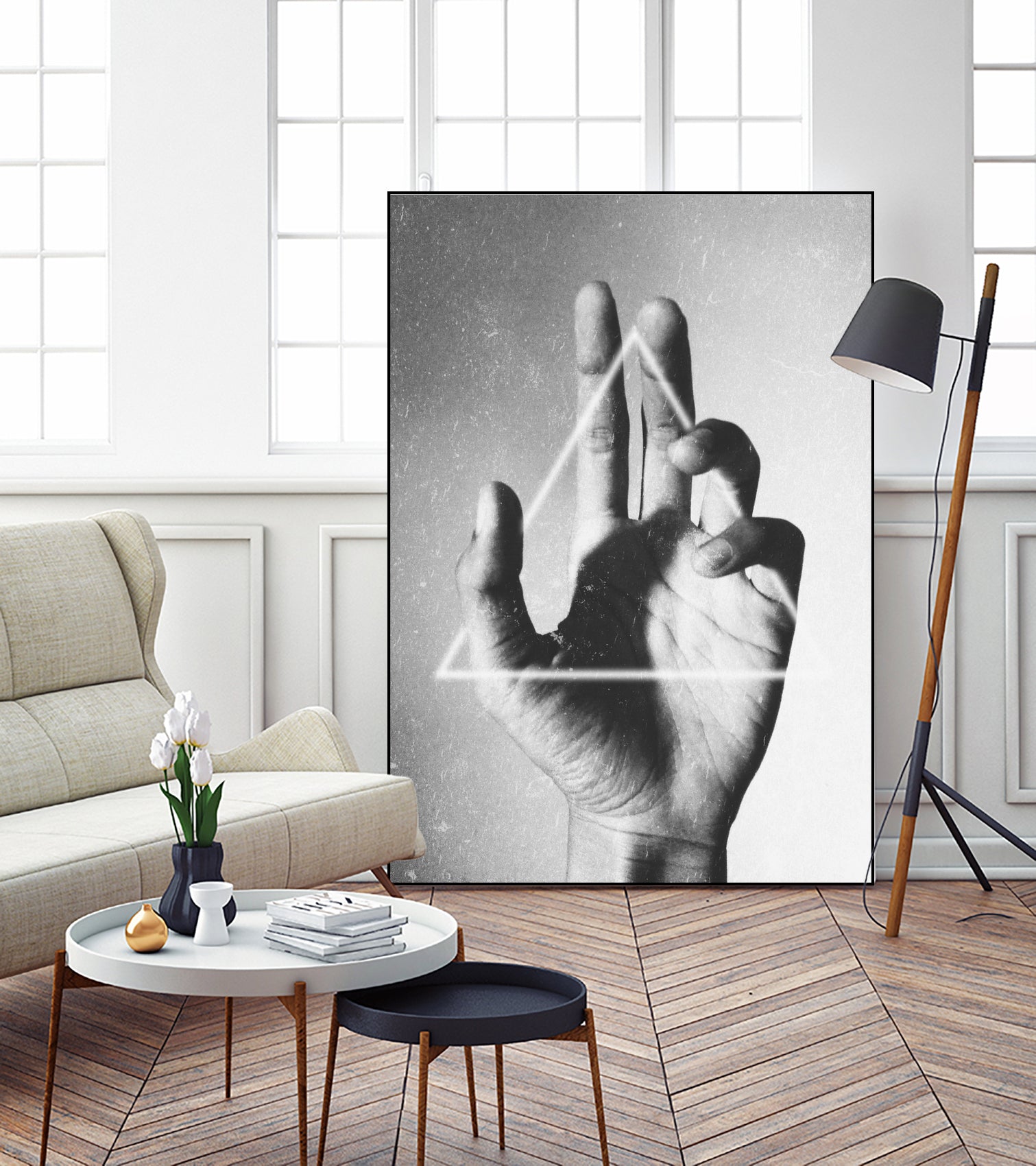 Hand + Triangle by Annisa Tiara Utami on GIANT ART - gray photo manipulation