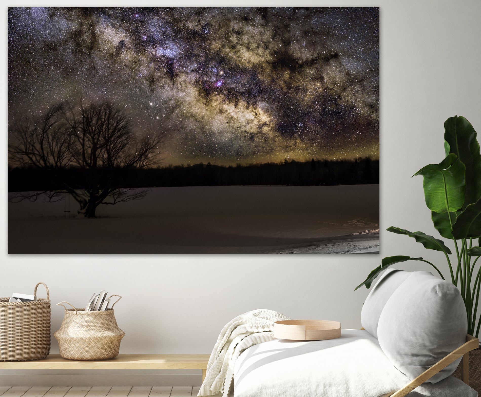 Milky way and Lone Tree by Lorenzo Bustillo on GIANT ART - gray photo illustration