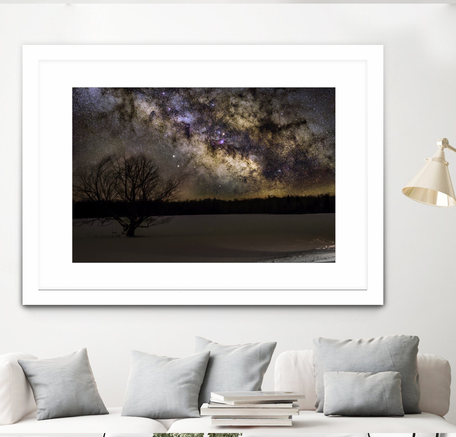 Milky way and Lone Tree by Lorenzo Bustillo on GIANT ART - gray photo illustration