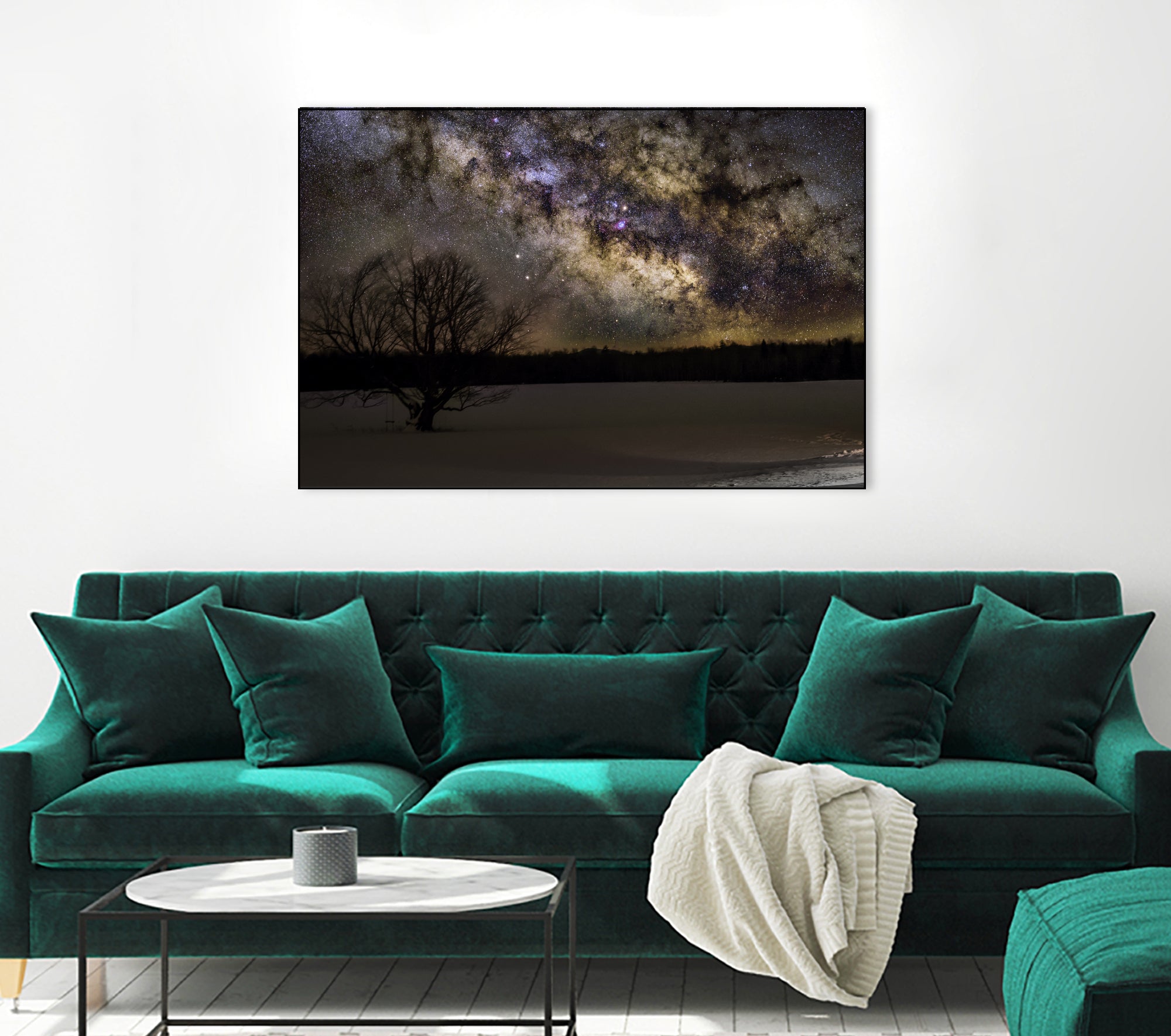 Milky way and Lone Tree by Lorenzo Bustillo on GIANT ART - gray photo illustration