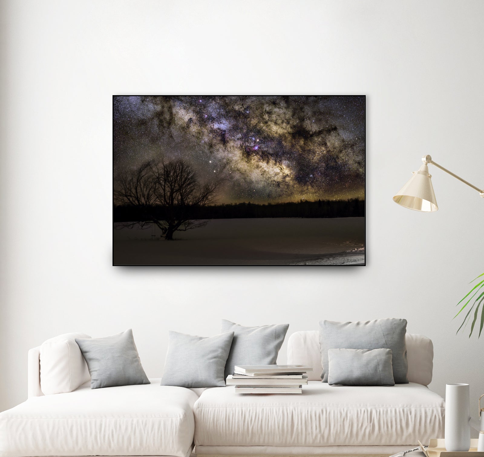 Milky way and Lone Tree by Lorenzo Bustillo on GIANT ART - gray photo illustration