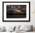 Milky way and Lone Tree by Lorenzo Bustillo on GIANT ART - gray photo illustration