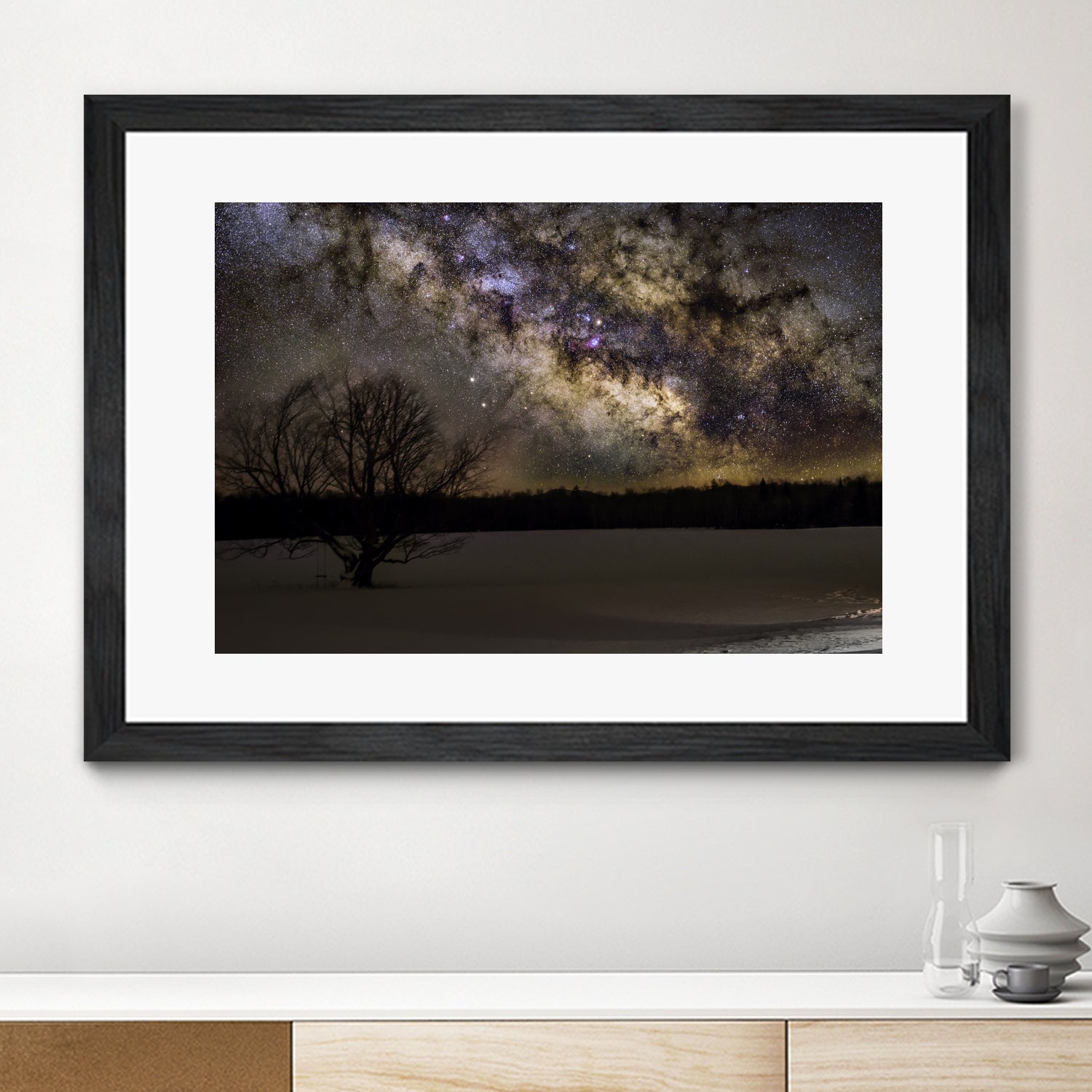 Milky way and Lone Tree by Lorenzo Bustillo on GIANT ART - gray photo illustration