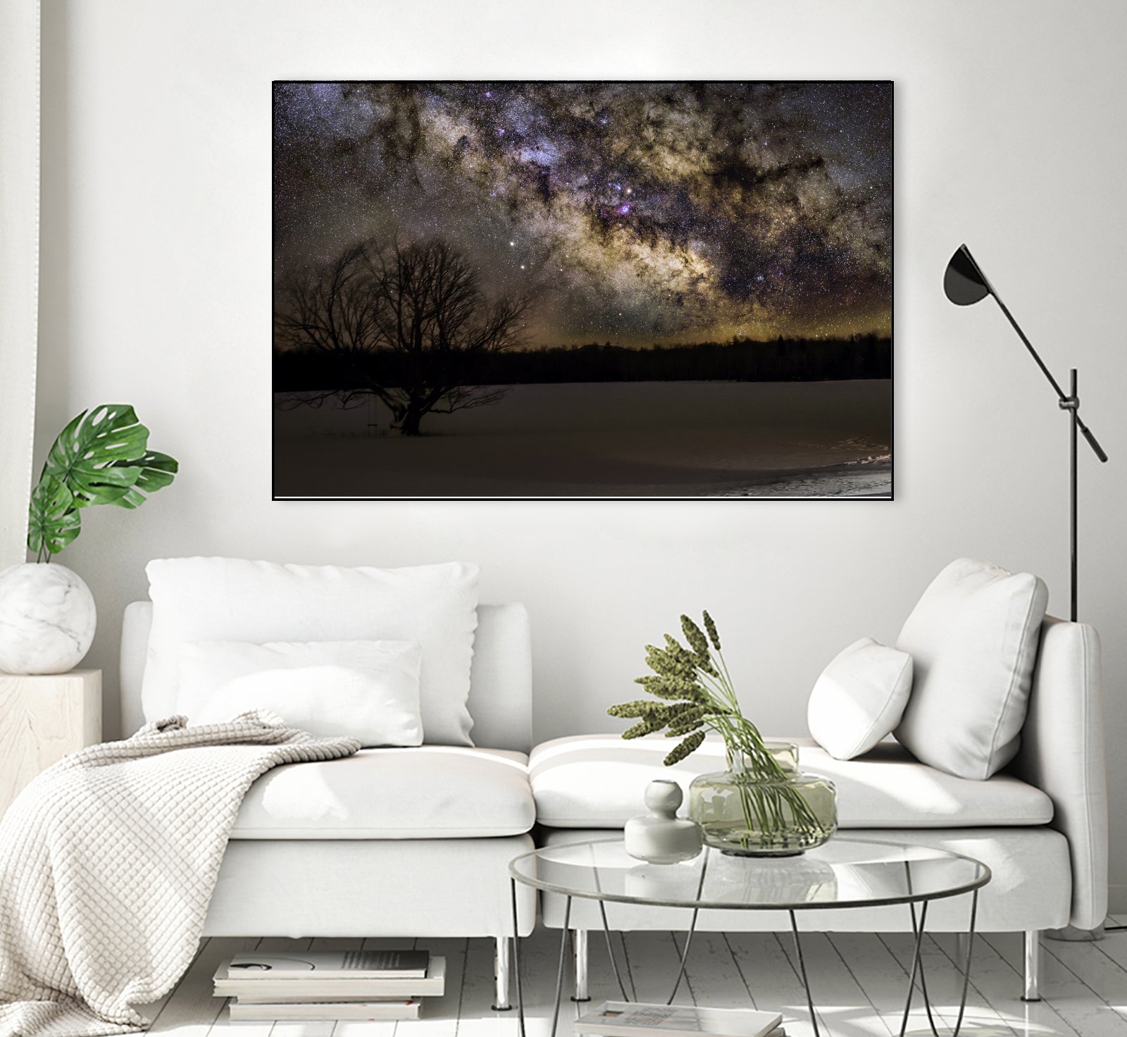 Milky way and Lone Tree by Lorenzo Bustillo on GIANT ART - gray photo illustration