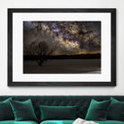 Milky way and Lone Tree by Lorenzo Bustillo on GIANT ART - gray photo illustration