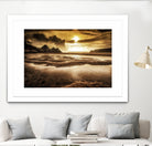 Three Cliffs Bay Gower by Leighton Collins on GIANT ART - pink photo illustration