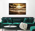 Three Cliffs Bay Gower by Leighton Collins on GIANT ART - pink photo illustration