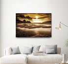 Three Cliffs Bay Gower by Leighton Collins on GIANT ART - pink photo illustration