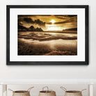 Three Cliffs Bay Gower by Leighton Collins on GIANT ART - pink photo illustration