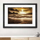 Three Cliffs Bay Gower by Leighton Collins on GIANT ART - pink photo illustration