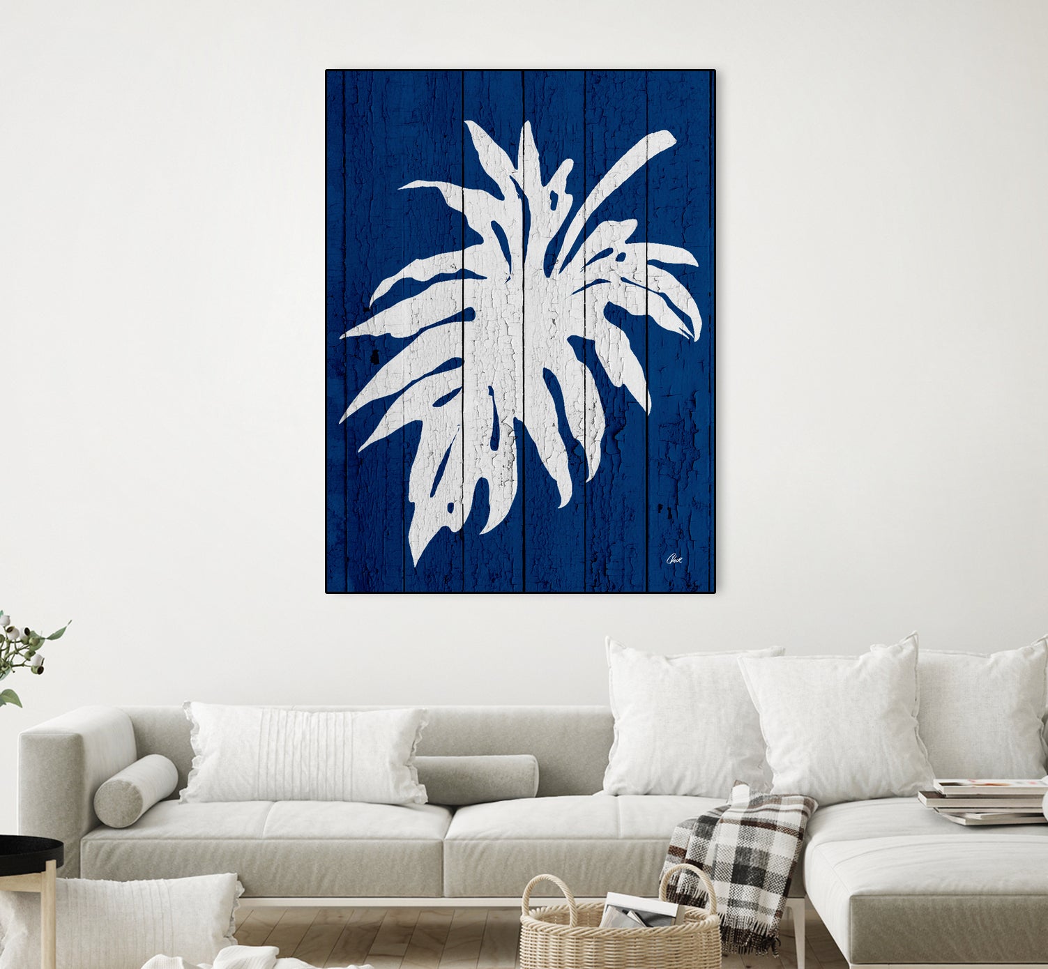 Blue Nature Dark Blue Palm5 by Catia Keck on GIANT ART - blue photo manipulation