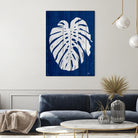 Blue Nature Dark Blue Palm2 by Catia Keck on GIANT ART - blue mixed media