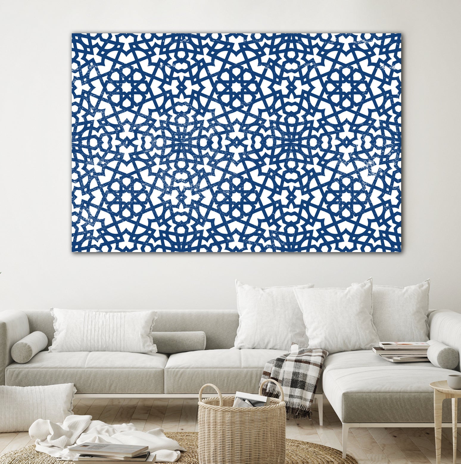 Moroccan LaceBlue by Catia Keck on GIANT ART - blue mixed media