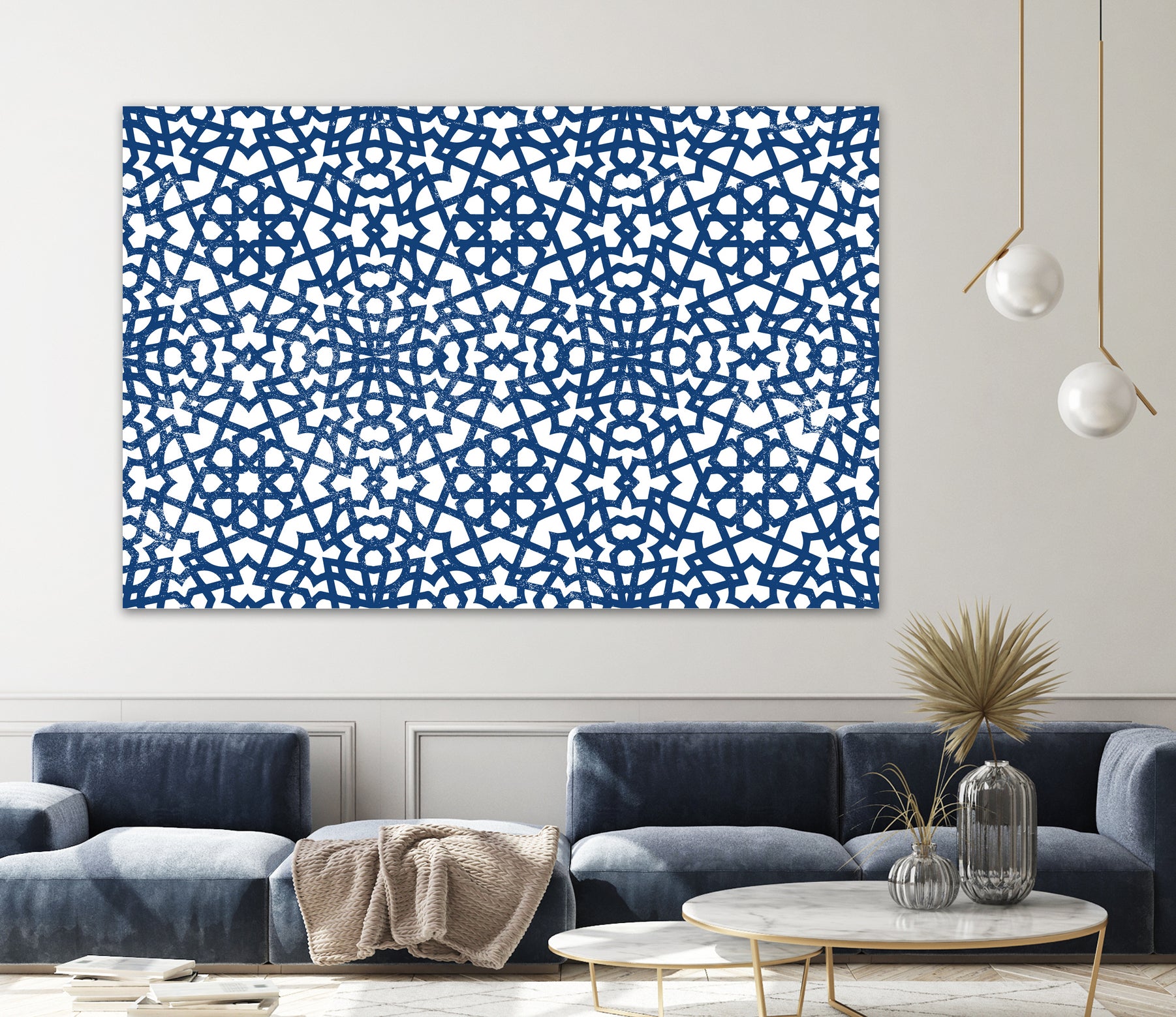 Moroccan LaceBlue by Catia Keck on GIANT ART - blue mixed media