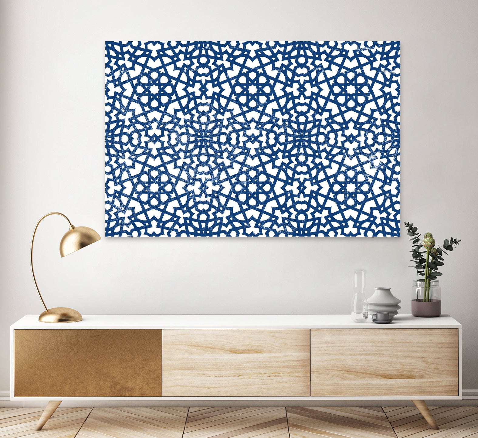 Moroccan LaceBlue by Catia Keck on GIANT ART - blue mixed media