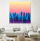 Candy Sunset Blue Cactus Glitch by Brigitte Carre on GIANT ART - blue digital painting