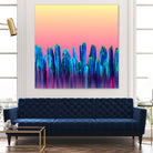 Candy Sunset Blue Cactus Glitch by Brigitte Carre on GIANT ART - blue digital painting