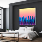 Candy Sunset Blue Cactus Glitch by Brigitte Carre on GIANT ART - blue digital painting