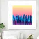 Candy Sunset Blue Cactus Glitch by Brigitte Carre on GIANT ART - blue digital painting