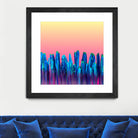 Candy Sunset Blue Cactus Glitch by Brigitte Carre on GIANT ART - blue digital painting