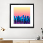 Candy Sunset Blue Cactus Glitch by Brigitte Carre on GIANT ART - blue digital painting