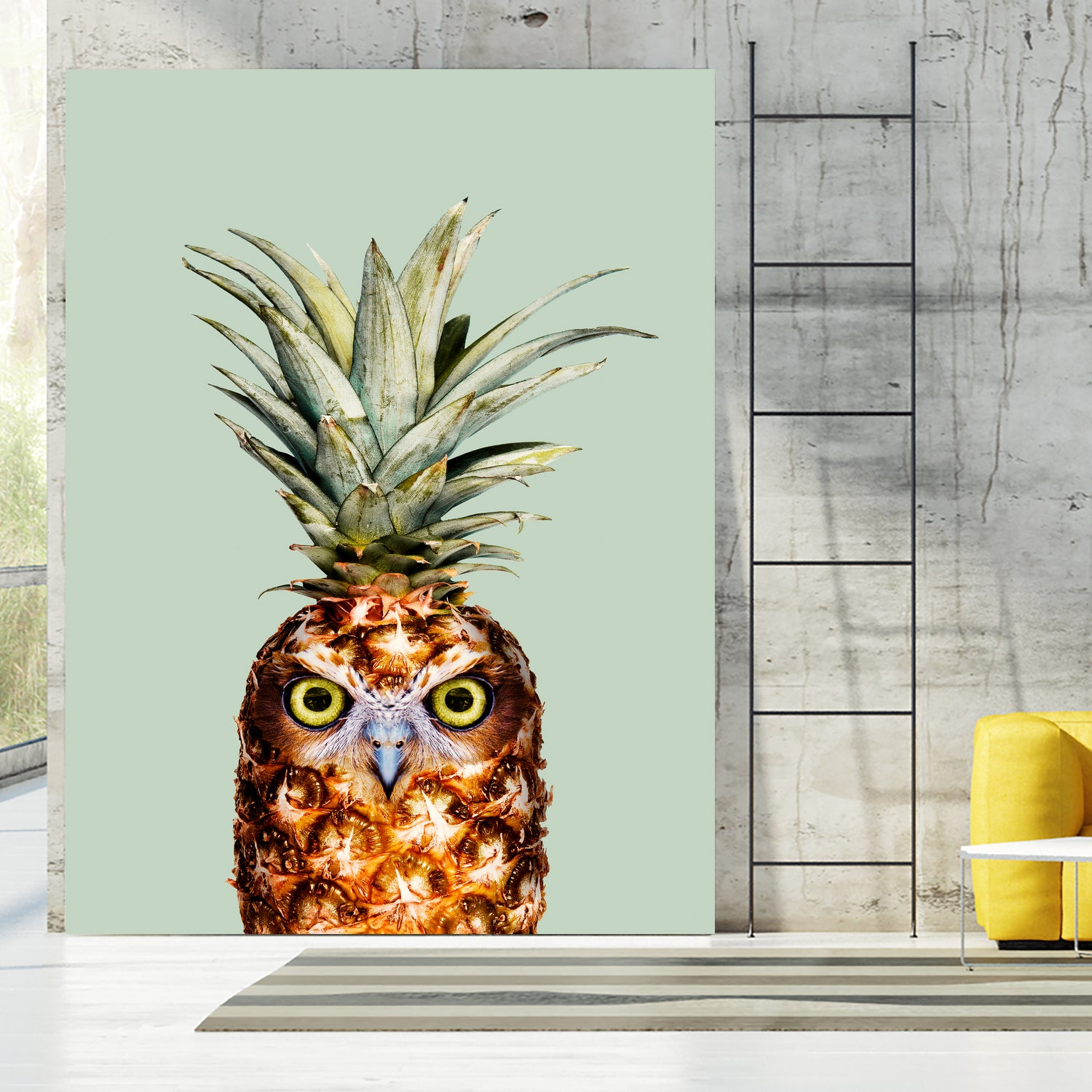 PINEAPPLE OWL by Jonas Loose on GIANT ART - green photo manipulation