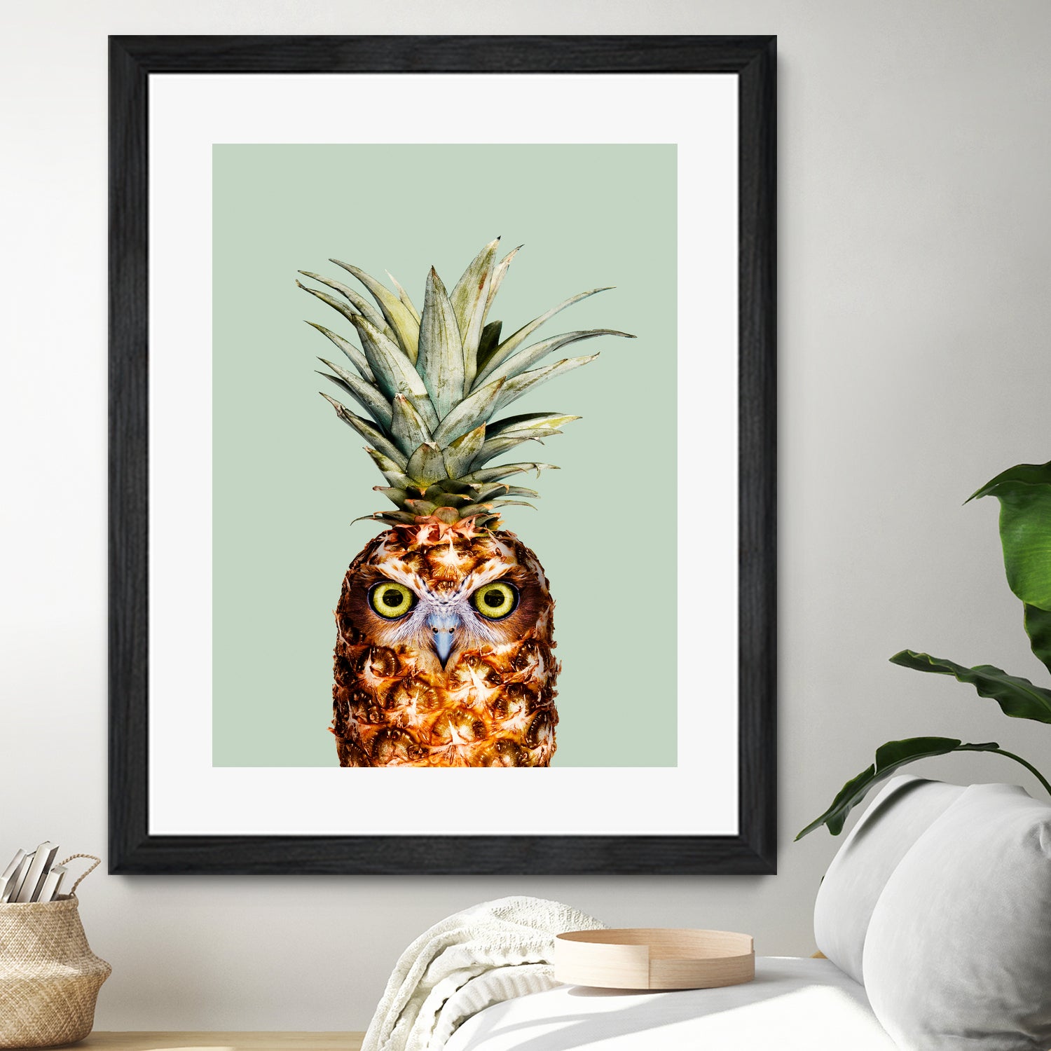 PINEAPPLE OWL by Jonas Loose on GIANT ART - green photo manipulation