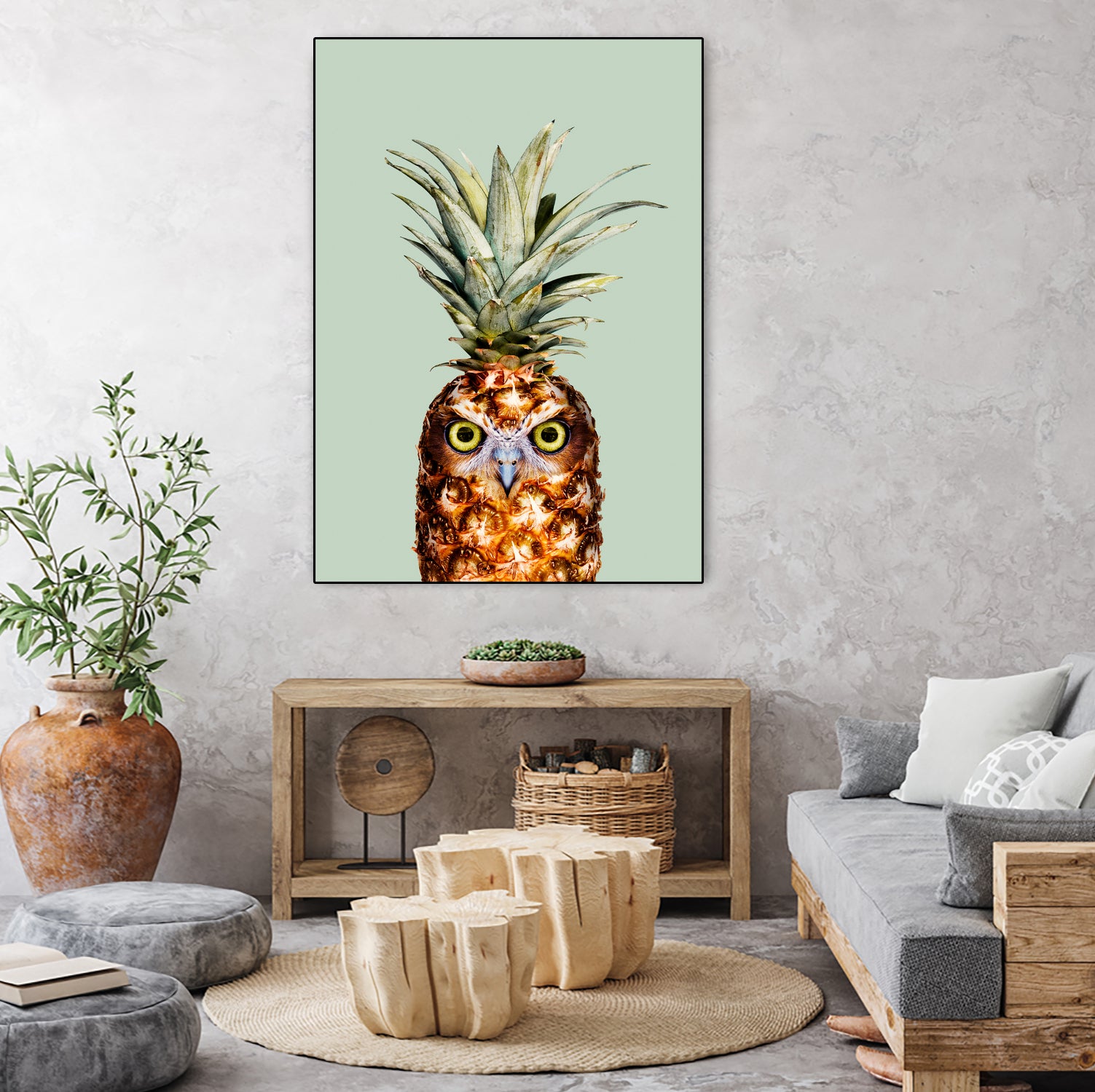 PINEAPPLE OWL by Jonas Loose on GIANT ART - green photo manipulation