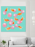 BUBBLEGUM GOLDFISH by Jonas Loose on GIANT ART - pink digital painting