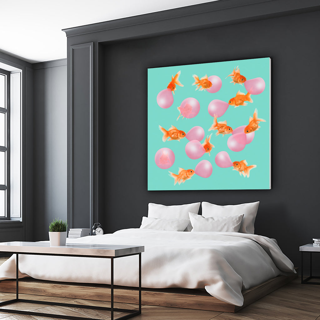 BUBBLEGUM GOLDFISH by Jonas Loose on GIANT ART - pink digital painting