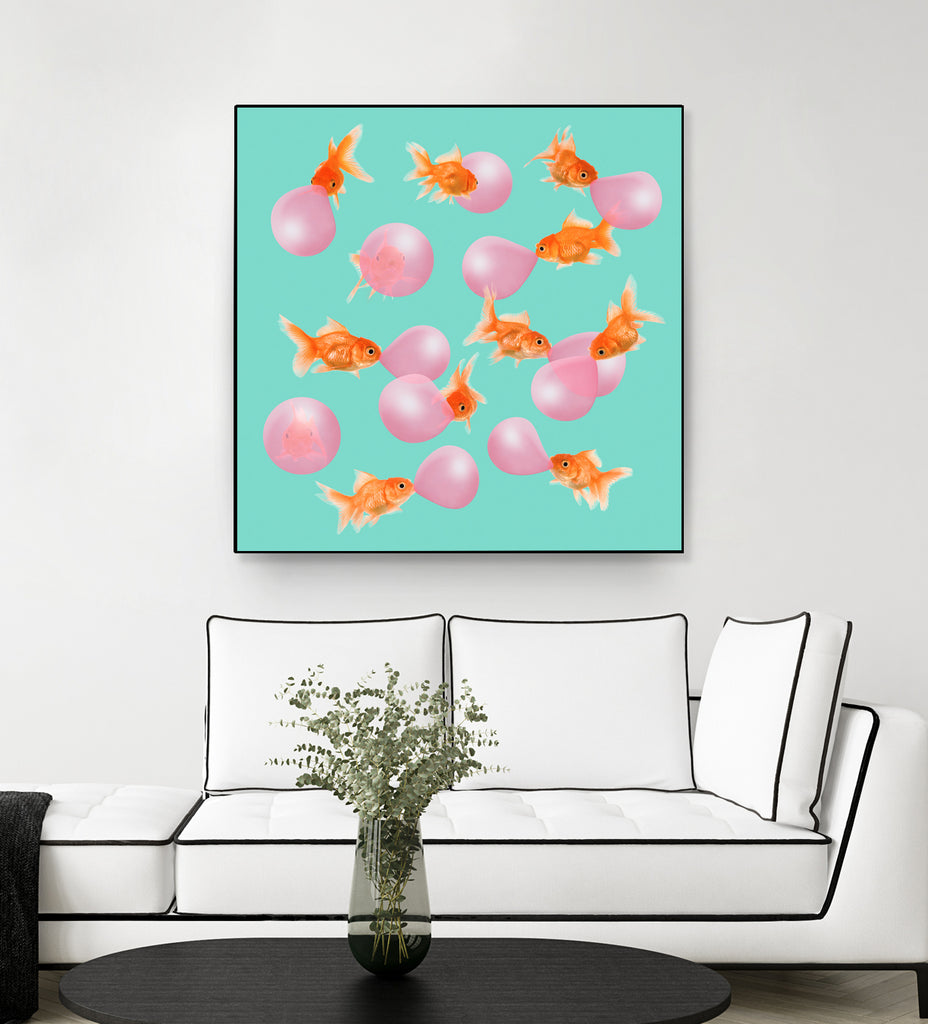 BUBBLEGUM GOLDFISH by Jonas Loose on GIANT ART - pink digital painting