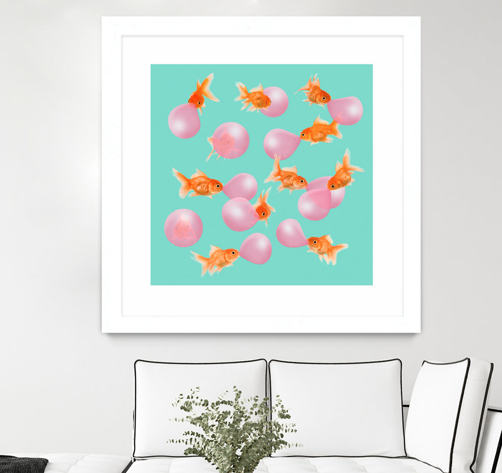 BUBBLEGUM GOLDFISH by Jonas Loose on GIANT ART - pink digital painting